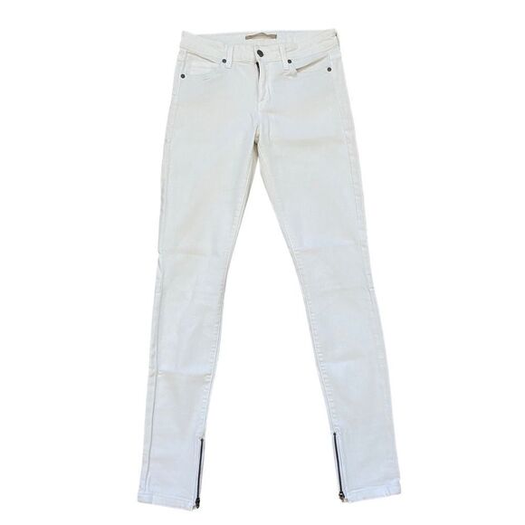 Vince Calgary Skinny Ankle Zip Soft Stretch Denim Jeans White US 28 - Picture 2 of 10